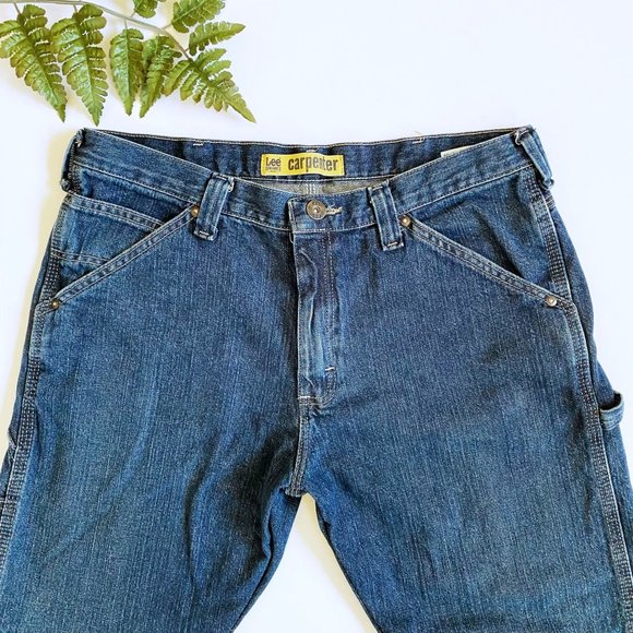 Vintage LEE Carpenter Jeans Tapered cropped Leg - Picture 3 of 10